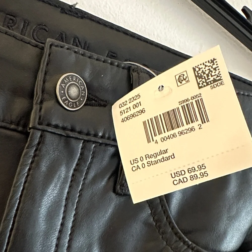 American Eagle Outfitters Black Faux Leather Skinny Pants